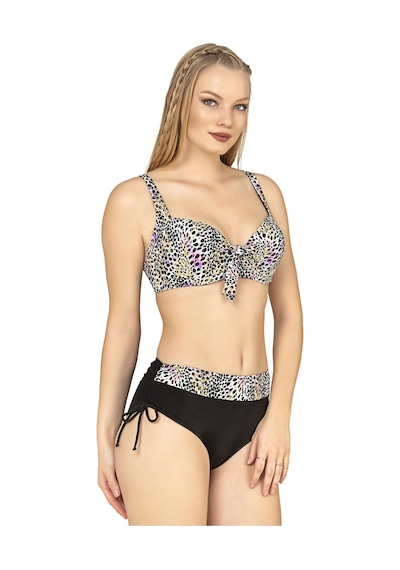 Endeep Kadın Büyük Beden Balenli Destekli Renkli Leopar Desenli Bikini Takımı Pembe-gri Endeep Kadın Büyük Beden Balenli Destekli Renkli Leopar Desenli Bikini Takımı Pembe-gri