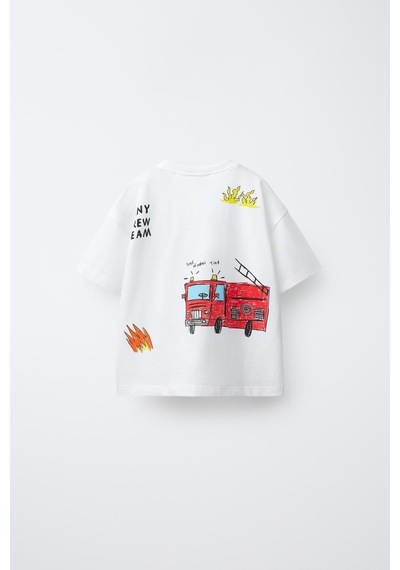 Magu Erkek Çocuk Pamuklu Ejderha Baskılı T-shirt Şort Takım Çok Renkli