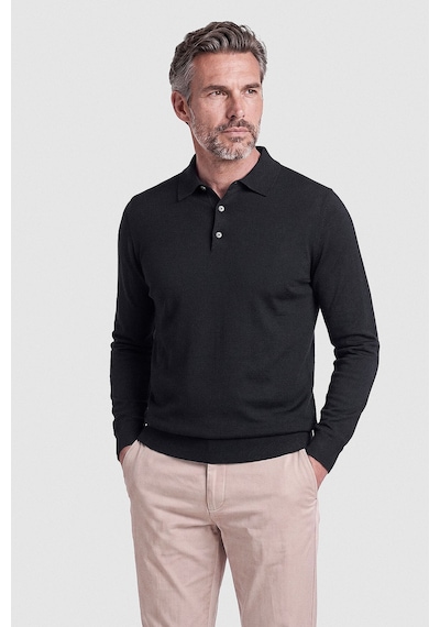 Bisse Siyah Polo Yaka Uzun Kollu Erkek Triko Ptr26k26202 D-90