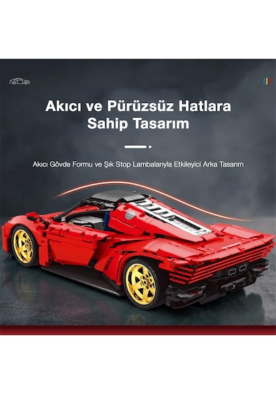 Reobrix Technic 11025-d Ferrari Daytona Sp3 Araba Kumanda&motorlu Yapı Blok Seti Building Blocks-1958parça