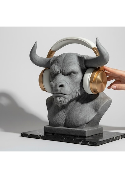 Happy3dworld Minotor Büstü Kulaklık Standı, 3d Baskı Mitoloji Gaming Dekor