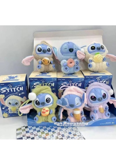 Işıklı Ve Sesli Stitch Oyuncak Sürpriz Paket Blind Box Askılı 15 Cm 1 Adet Çok Renkli