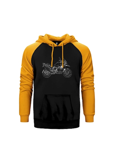 Bmw Gs 1200 Portre Sarı Renk Reglan Kol Kapşonlu Sweatshirt Sarı