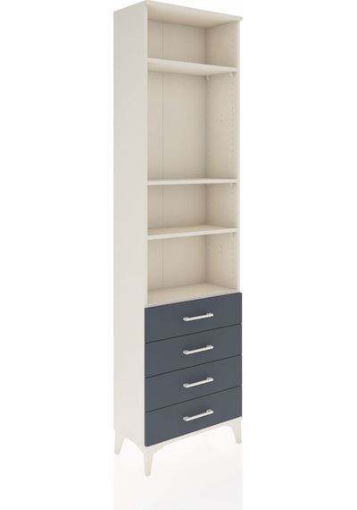 Arges Dolap 4 Raflı 4 Çekmeceli 60x30x221 Aytaşı-antrasit Aytaşı