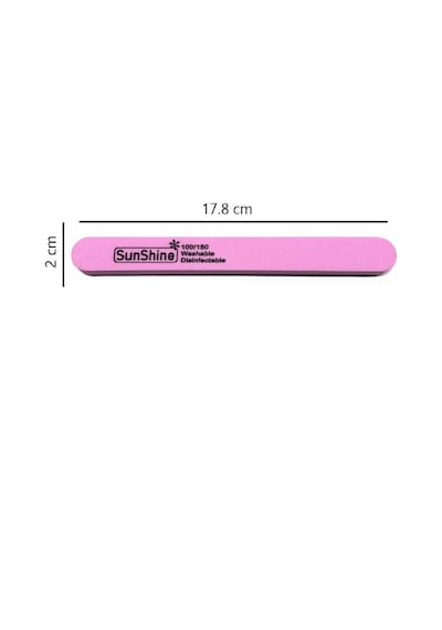 Koodmax Aşınmaya Dayanıklı Kumlu Çift Taraflı Tırnak Törpüsü Düz 100/180 Pembe 5'li