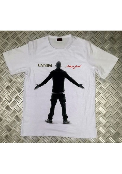 Stoned&Fame Emınem Baskılı T-shirt Beyaz