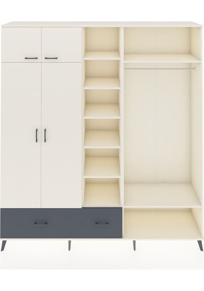 Hyperion Dolap 12 Raflı 2 Çekmeceli 2 Askılı 220x44x243 Aytaşı-aytaşı/antrasit Aytası/antrasıt Hyperion Dolap 12 Raflı 2 Çekmeceli 2 Askılı 220x44x243 Aytaşı-aytaşı/antrasit Aytası/antrasıt