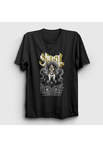 Presmono Unisex Kingdom Ghost T-shirt Siyah