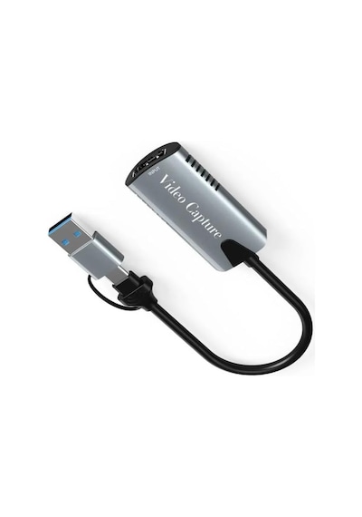 Type-c To Usb 2in1 Video Capture Yakalama Kartı 4k 1080p Uçlu Hdmı To Type-c Pc Bilgisayar Video Adaptör Çevirici