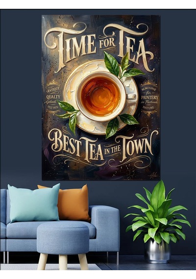 Time For Tea Çay Saati Dekoratif Kanvas - Mdf Ahşap Tablo