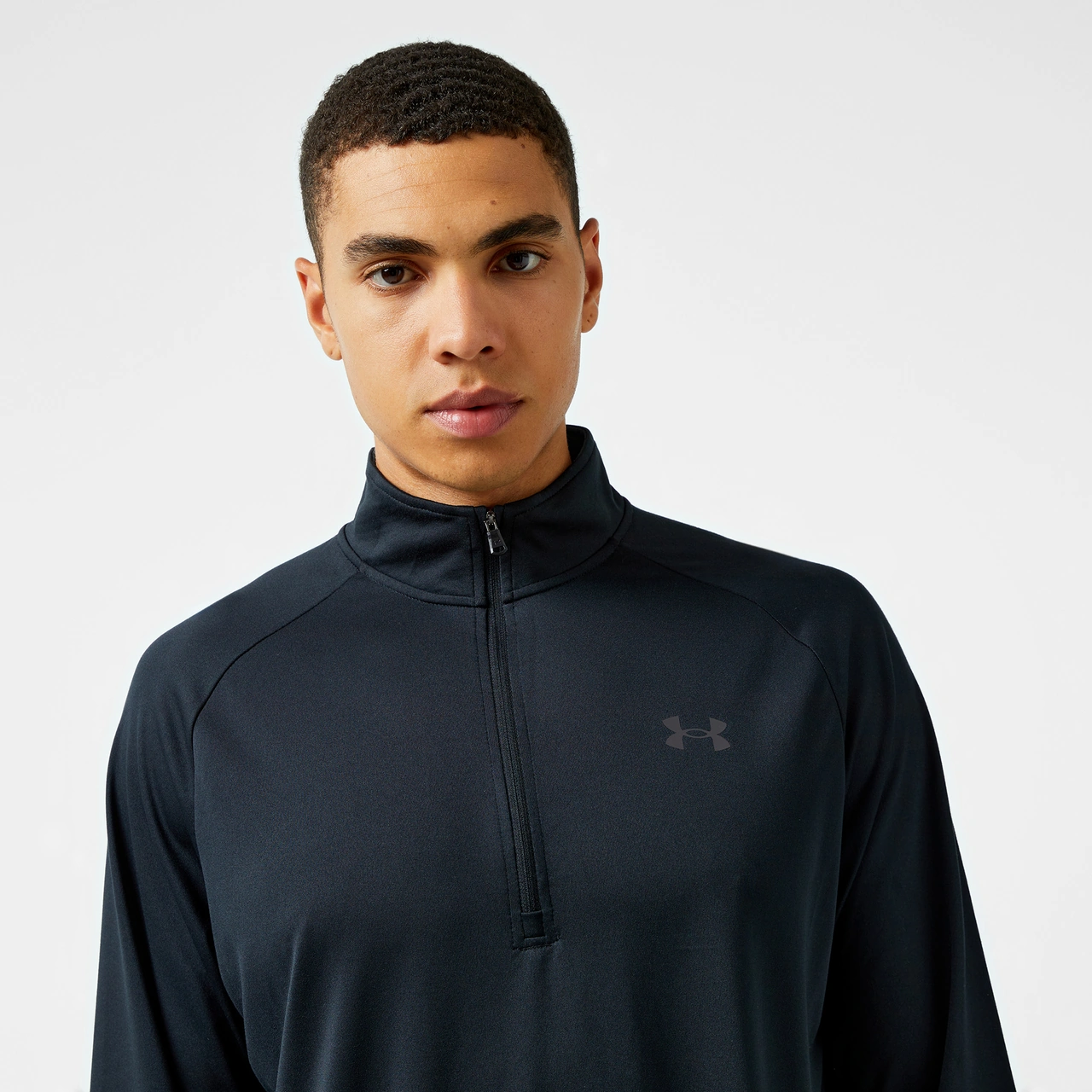 Under Armour Tech 2.0 1/2 Zipped Erkek Siyah Uzun Kollu T-shirt - 1328495 Siyah