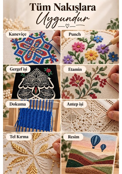 50x35cm Sihirli Punch Panç Telli/iğneli Ahşap Nakış Kasnağı
