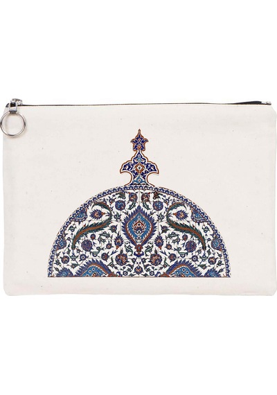 Türk El Sanatları Tablet/portföy Çanta - Astarlı 30x21 Cm Beyaz - No.015 Beyaz - Siyah