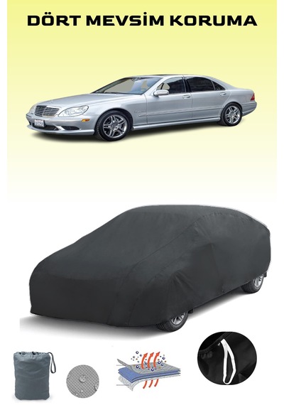 Siyah, Mercedes S 55 Amg W220 1999 - 2002, Araba Brandası, Oto Örtüsü, Araba Çadırı Siyah
