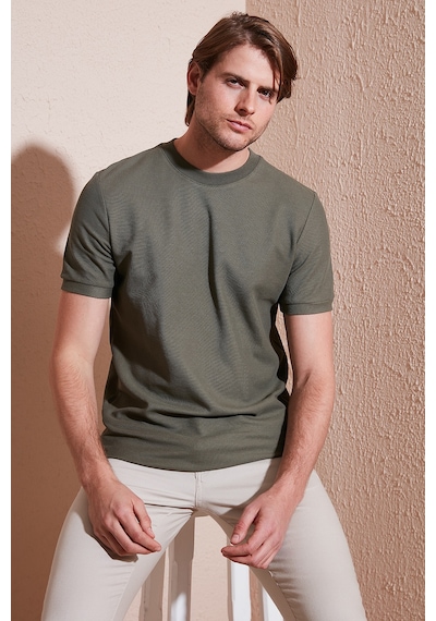 Buratti Pamuklu Regular Fit Bisiklet Yaka Basic Erkek T Shirt 5902387 Haki