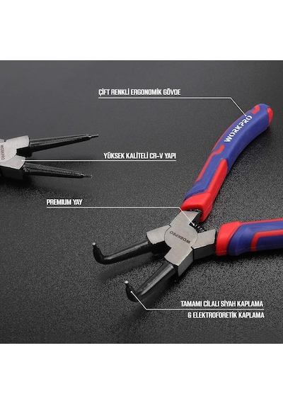 Workpro Wp231151 180mm Cr-v Eğri Uçlu Yaylı Profesyonel Dış Segm