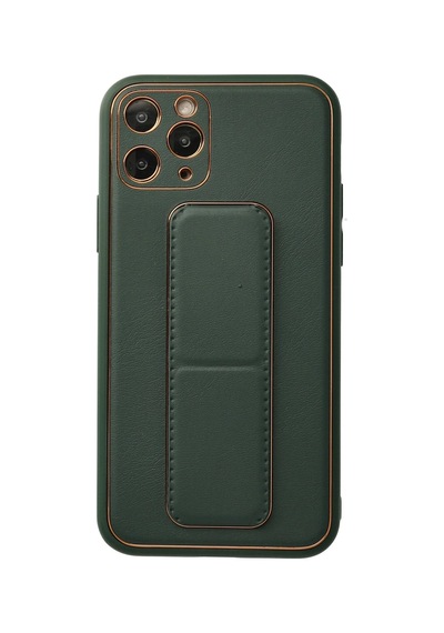 Gld-spt- Newface Apple Uyumlu iPhone 11 Pro Kılıf Coco Deri Standlı Kapak - Yeşil