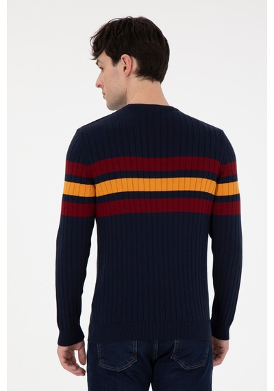 U.S. Polo Assn. Erkek Slim Fit Bisiklet Yaka Lacivert Kazak 50297046-VR033 U.S. Polo Assn. Erkek Slim Fit Bisiklet Yaka Lacivert Kazak 50297046-VR033