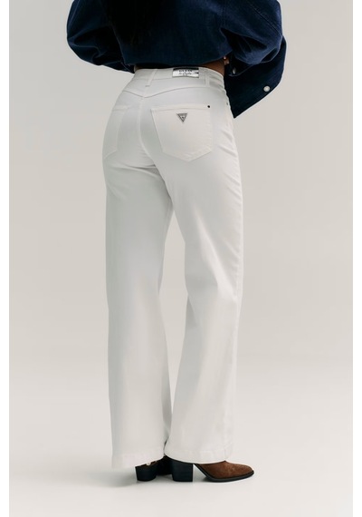 Guess Bellagio Wide Leg Kadın Jean Pantolon W6ga1cd0708 Beyaz