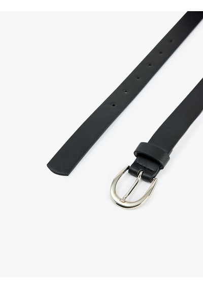 Koton Metal Tokalı Suni Deri Kemer Siyah 7wak10027aa