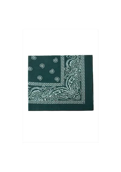 Zero Land Çini - 891 - Desenli Bandana 50x50 - Ece-umay - Petrol Yeşili