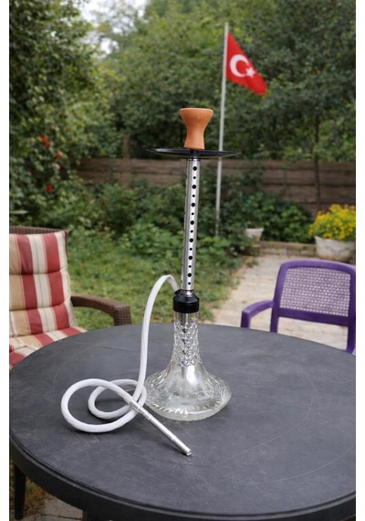 Lüks Cam Nargile 64 Cm Büyük Boy Kristal Şişe Modern Tasarım Nargile Seti