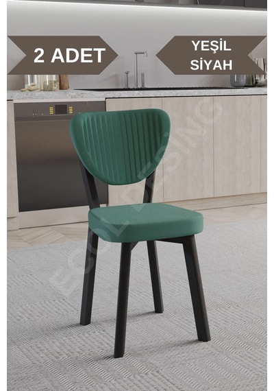 Faymend 2 Adet Elma Model Mutfak Sandalyesi Salon Sandalyesi Yemek Sandalyesi Cafe Restaurant Sandalyesi Yeşil2