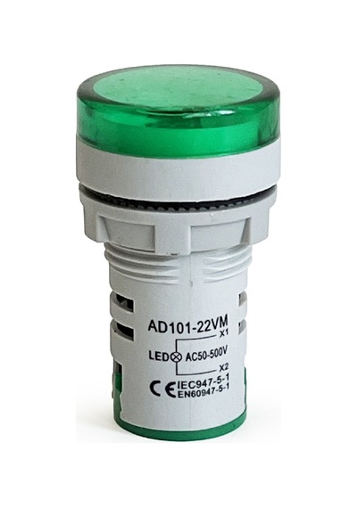 Mini Dijital Voltmetre 22mm Ac 60-500v Led Yeşil Işık