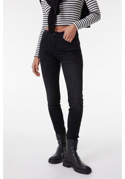 Wrangler High Rise Skinny Fit Denim Esnek Yüksek Bel Jean Kot Pantolon W27H019001 Siyah