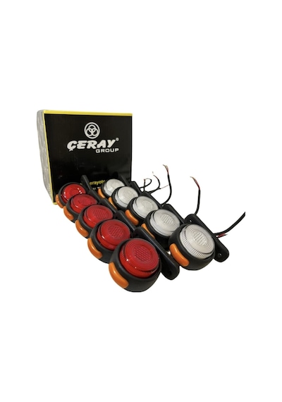 Ahmet Otomotiv 10 Adet Neon Mini Takoz Kırmızı-beyaz 12v-24v