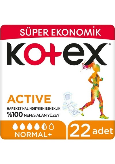 Kotex Hijyenik Ped Active Normal Süper Ekonomik 22'li
