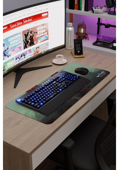 Witcher 3 Kaymaz Dikişli Kauçuk Oyuncu Mousepad V5 - 70x30 Xl Gaming Mouse Pad Fare Altlığı