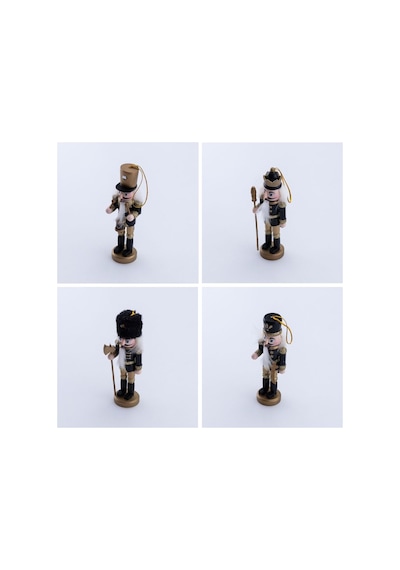 Yılbaşı Süsü Kurşun Asker Seti, 13 Cm, Siyah 4 Adet