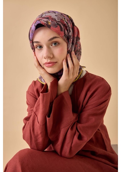 Silk Home Soft Eşarp 73088-16 Acı Kahve, Gül, Tozpembe, Sarı, Mor, Gri