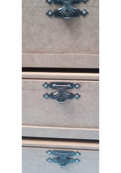 Hobi 90023 Dekoratif Model 3lü Makyaj Kutu Set Ahşap Ham Mdf El Yapımı