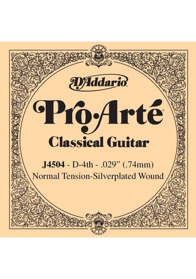 Daddarıo J4504 Pro-arte Klasik Gitar Tek Teli 4.tel Re Gümüş Sarım, Normal Tansiyon Ve Sıcak Ton Karakteri