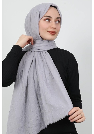 Bambu Kraş Şal Tesettür Giyim, Yüksek Kalite, Hafif, Rahat, Şık, Premium, Lux, Shawl, Scarf Gri