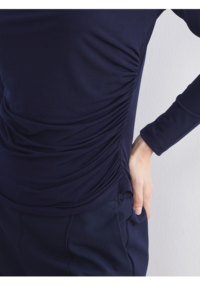 Lcw Everyday Lacivert Bisiklet Yaka Büzgülü Kadın Body