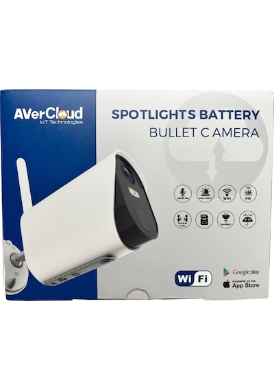 Avercloud Tuya Ac-s12 Ip Wıfı Spotlıght 2x6500k Beyaz Led Pır Bullet Solar Kamera