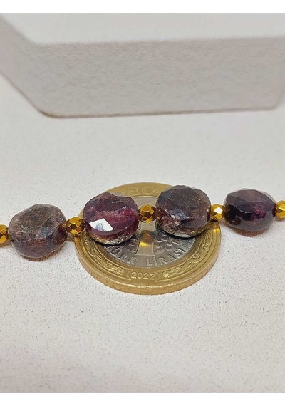 Lal Garnet Granat Taşı Tasarım Bileklik 51544 Çok Renkli