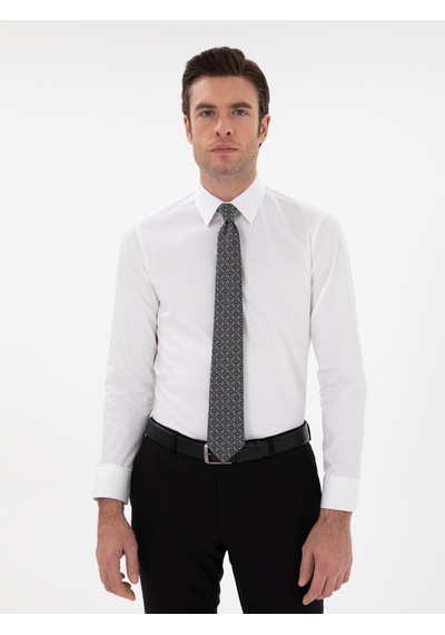 Cacharel Beyaz Slim Fit Klasik Yaka Basic Gömlek