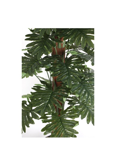 Yapay Çiçek Deposu 36 Yapraklı Yapay Philodendron Deve Tabanı Ağacı 190 Cm Ahşap Siyah Gold-saksıda