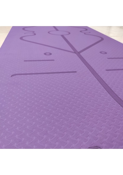 Gymo Hizalamalı 6Mm Tpe Yoga Matı Pilates Minderi Mürdüm