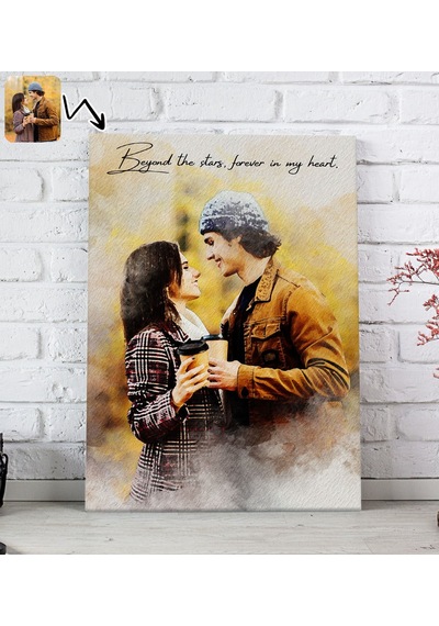 Bk Gift Kişiye Özel Sulu Boya Tasarımlı Kanvas Tablo-1 20x30 , Sevgiliye Hediye, Sevgililer Günü Hediyesi Kobitmeyencom33875 Bk Gift