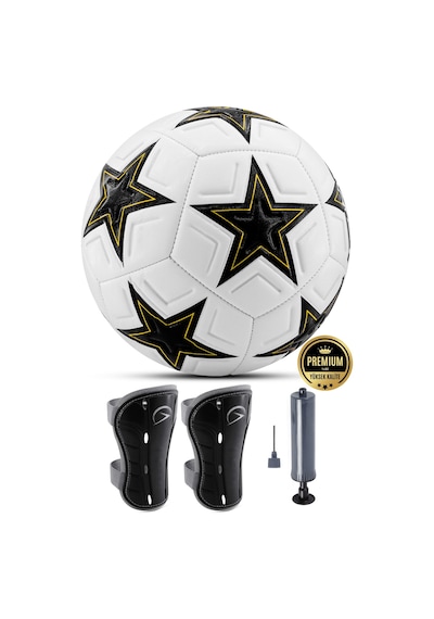 3lü Set Futbol Topu Tekmelik Şampiyonlar Ligi Pompalı Sert Zemin Halı Saha Futbol Topu New Black No5 Siyah