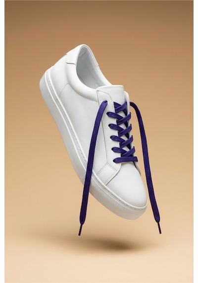Last İcon Koyu Mor Renk Yassı Örgü Ayakkabı Bağcığı Spor Sneaker Mor