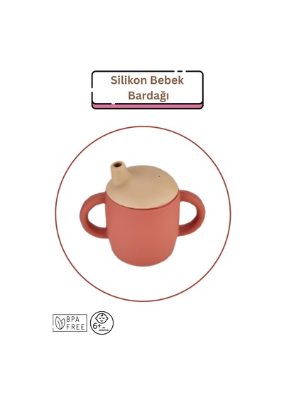 Silikon Bebek Bardağı - Kiremit Rengi Kiremit
