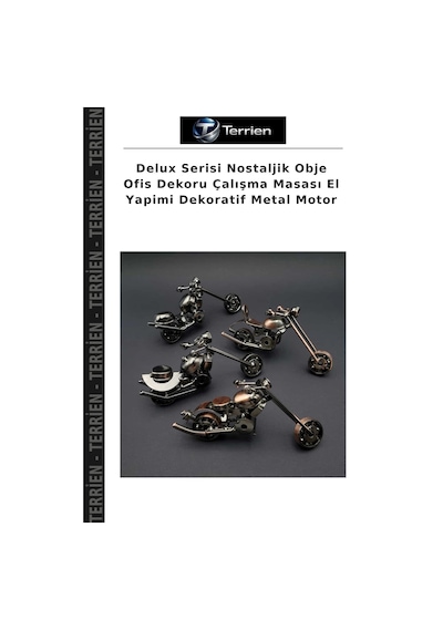 Delux Serisi Nostaljik Obje Ofis Dekoru Çalışma Masası El Yapimi Dekoratif Metal Motor