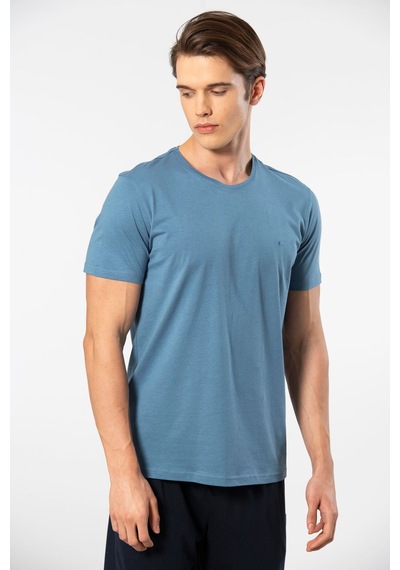 Cacharel Erkek Bisiklet Yaka T-shirt 2169/indigo İndigo
