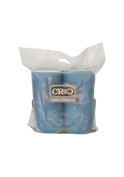 Croc 1208 Mavi Cırtlı Sünger Bigudi 4lü Çap 6cm Mavi